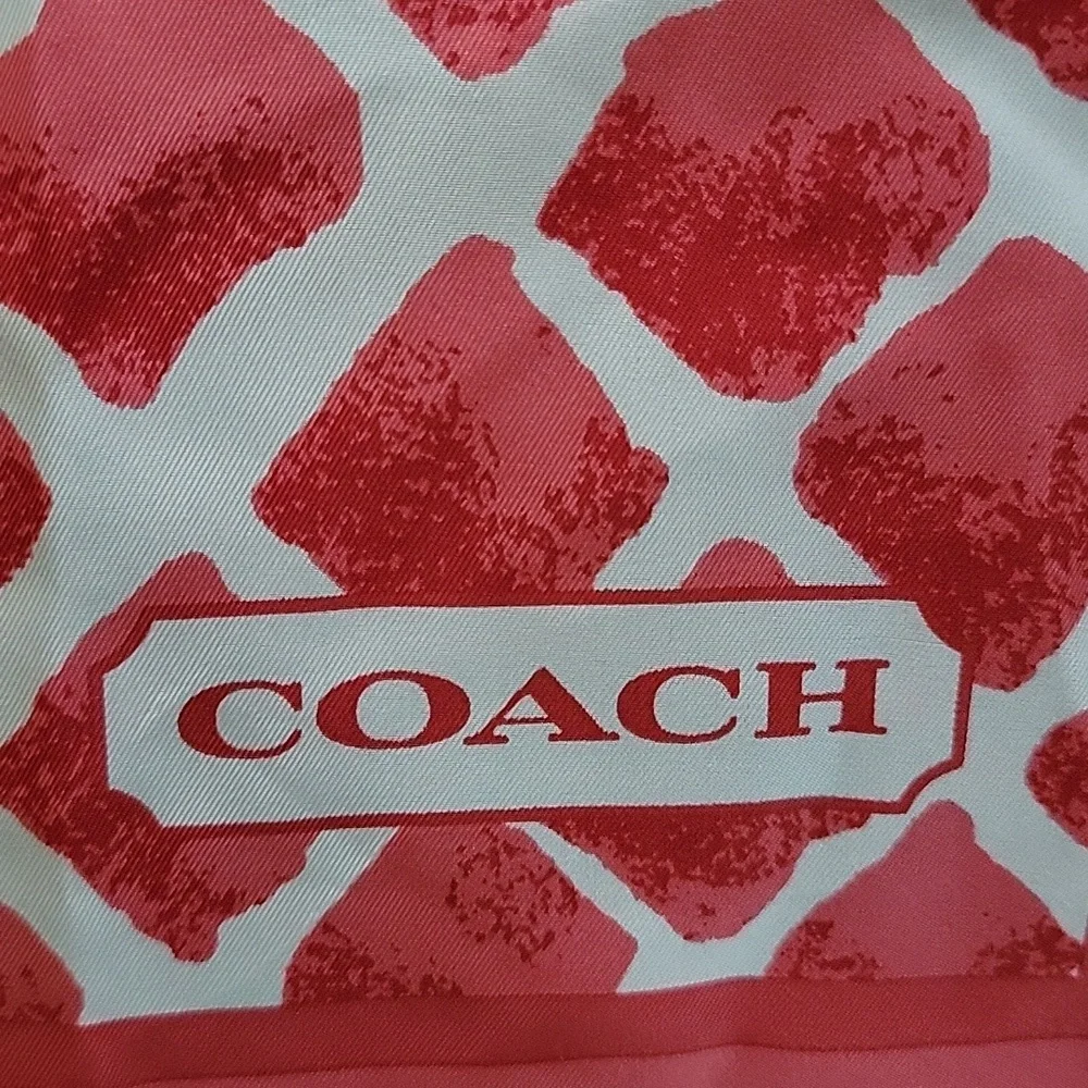 Coach Vintage Pink and White Geometric Scarf